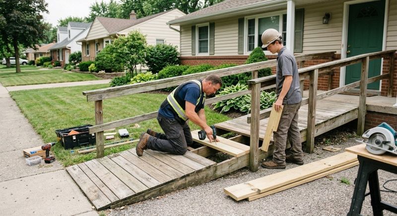 Hardwood Ramp Installation in Kansas City, KS